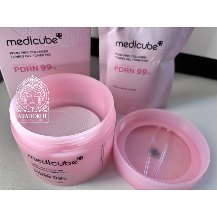 پد تونر ژلی PDRN و کلاژن مدی کیوب Medicube PDRN Pink Collagen Toning Gel Toner Pad