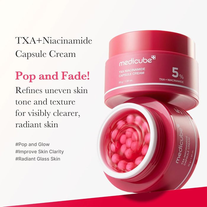 کرم ضد لک و روشن کننده ترانگزامیک اسید و نیاسینامید مدی کیوب Medicube TXA Niacinamide Capsule Cream