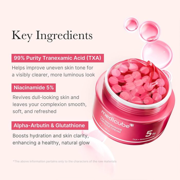 کرم ضد لک و روشن کننده ترانگزامیک اسید و نیاسینامید مدی کیوب Medicube TXA Niacinamide Capsule Cream