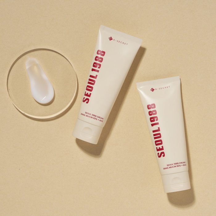 کرم موسین حلزون 93% و برنج کی سکرت تسکین دهنده و مرطوب کننده قوی پوست K-SECRET SEOUL 1988 Cream Snail Mucin 93% + Rice