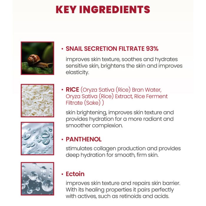کرم موسین حلزون 93% و برنج کی سکرت تسکین دهنده و مرطوب کننده قوی پوست K-SECRET SEOUL 1988 Cream Snail Mucin 93% + Rice