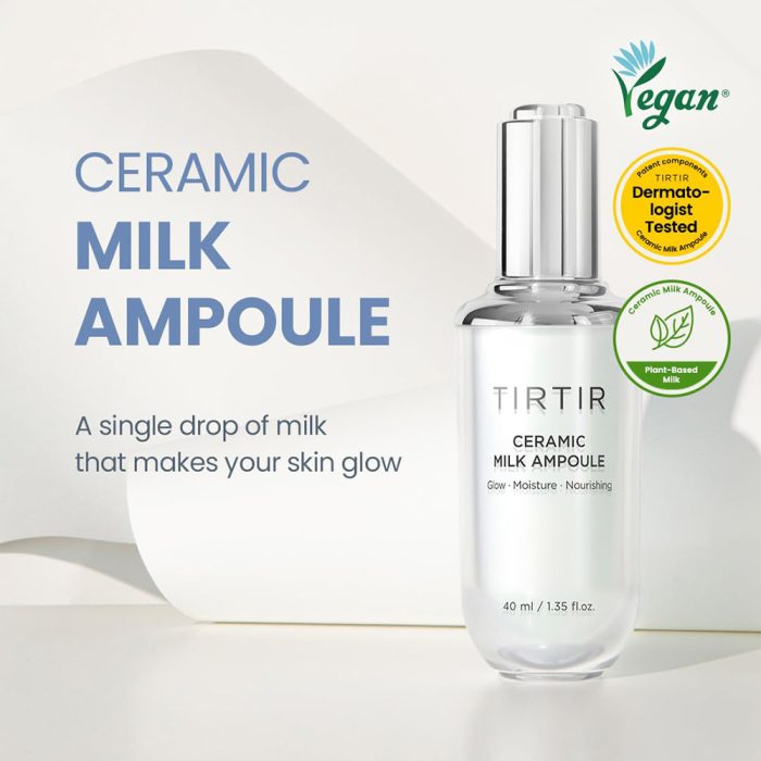 آمپول سراماید میلک تیر تیر درخشان کننده و مرطوب کننده TIRTIR Ceramic Milk Ampoule