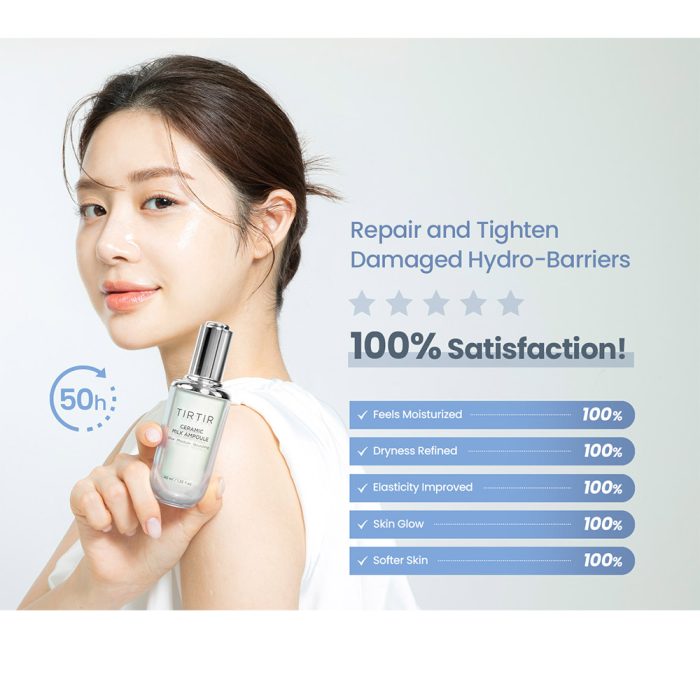 آمپول سراماید میلک تیر تیر درخشان کننده و مرطوب کننده TIRTIR Ceramic Milk Ampoule