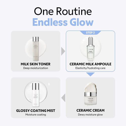 آمپول سراماید میلک تیر تیر درخشان کننده و مرطوب کننده TIRTIR Ceramic Milk Ampoule