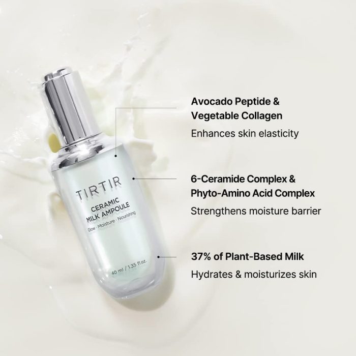آمپول سراماید میلک تیر تیر درخشان کننده و مرطوب کننده TIRTIR Ceramic Milk Ampoule