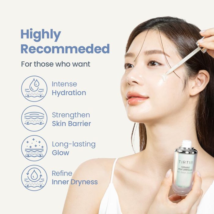 آمپول سراماید میلک تیر تیر درخشان کننده و مرطوب کننده TIRTIR Ceramic Milk Ampoule