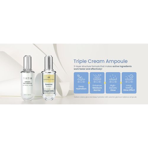 آمپول سراماید میلک تیر تیر درخشان کننده و مرطوب کننده TIRTIR Ceramic Milk Ampoule