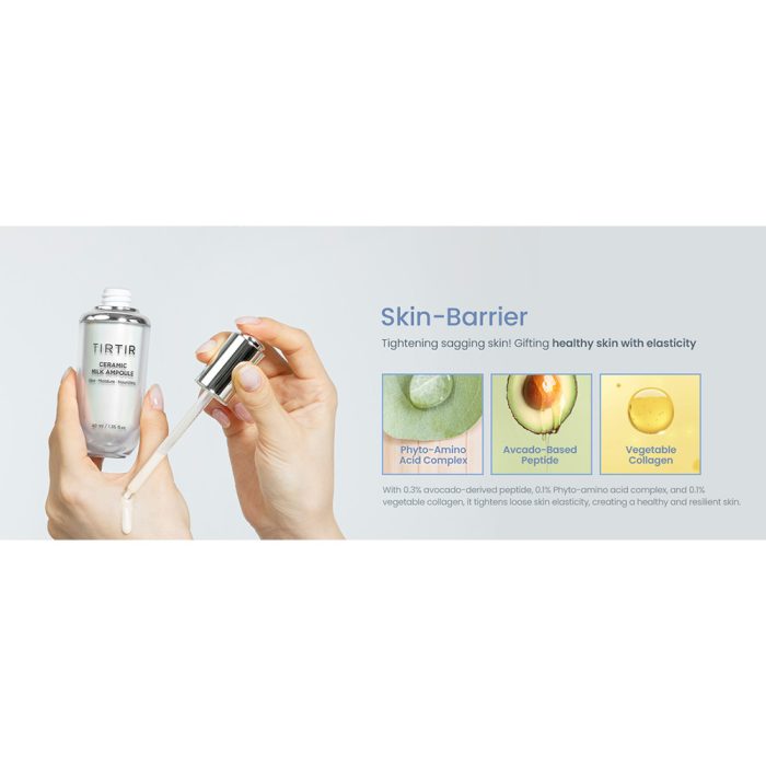 آمپول سراماید میلک تیر تیر درخشان کننده و مرطوب کننده TIRTIR Ceramic Milk Ampoule