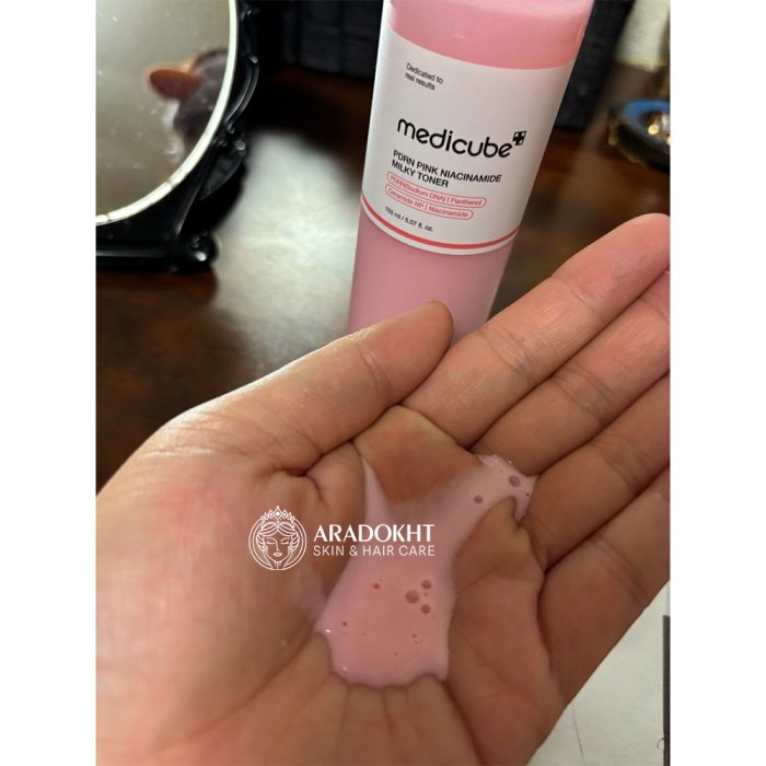 تونر میلکی PDRN و نیاسینامید مدی کیوب جوانساز و روشن کننده پوست Medicube PDRN Pink Niacinamide Milky Toner