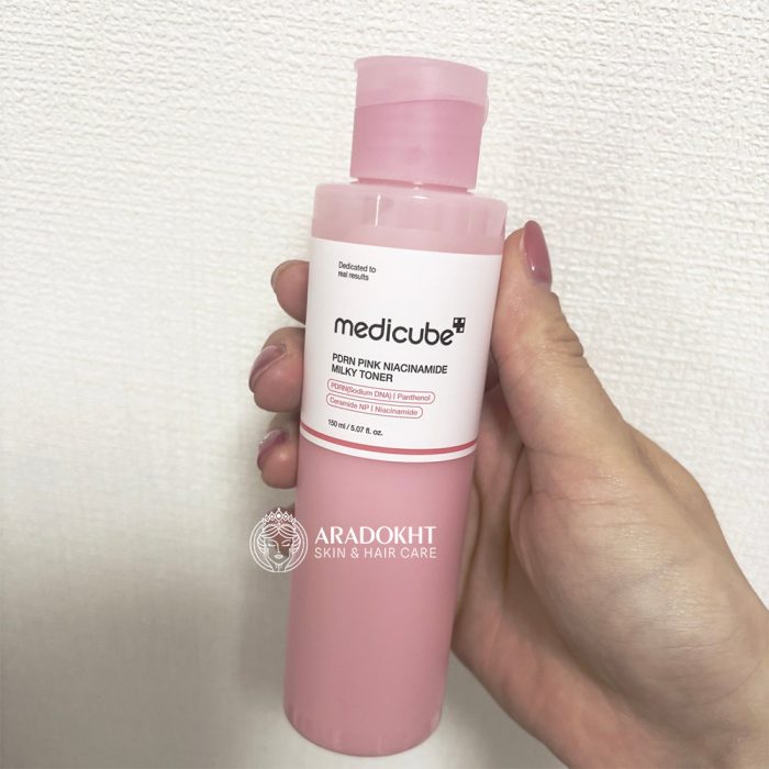 تونر میلکی PDRN و نیاسینامید مدی کیوب جوانساز و روشن کننده پوست Medicube PDRN Pink Niacinamide Milky Toner