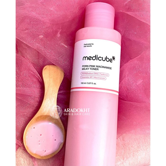 تونر میلکی PDRN و نیاسینامید مدی کیوب جوانساز و روشن کننده پوست Medicube PDRN Pink Niacinamide Milky Toner