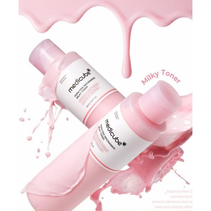 تونر میلکی PDRN و نیاسینامید مدی کیوب جوانساز و روشن کننده پوست Medicube PDRN Pink Niacinamide Milky Toner