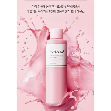 تونر میلکی PDRN و نیاسینامید مدی کیوب جوانساز و روشن کننده پوست Medicube PDRN Pink Niacinamide Milky Toner