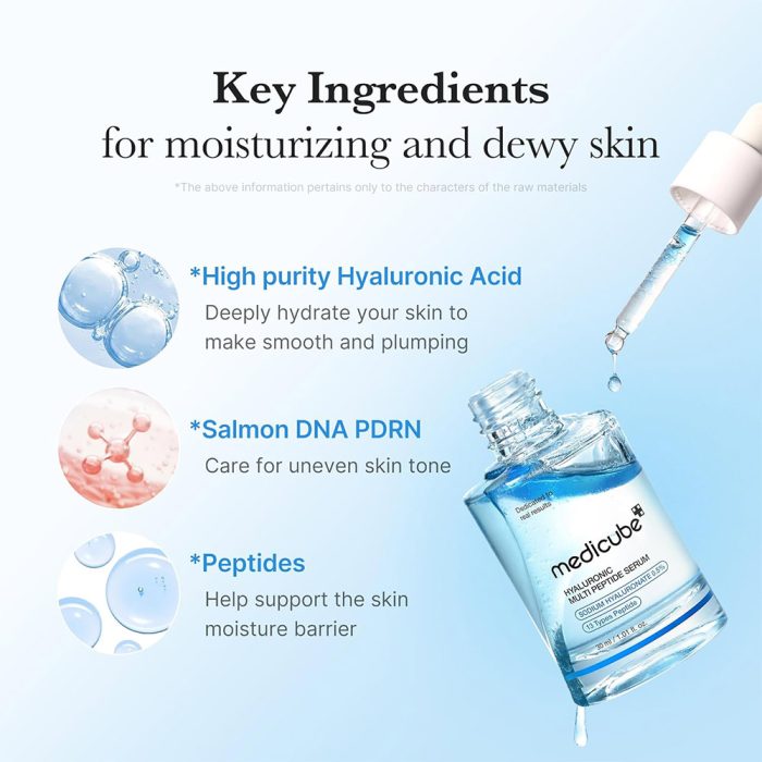 سرم هیالورونیک اسید و مولتی پپتاید مدی کیوب آبرسان و جوانساز پوست Medicube Hyaluronic Multi Peptide Serum