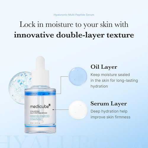 سرم هیالورونیک اسید و مولتی پپتاید مدی کیوب آبرسان و جوانساز پوست Medicube Hyaluronic Multi Peptide Serum