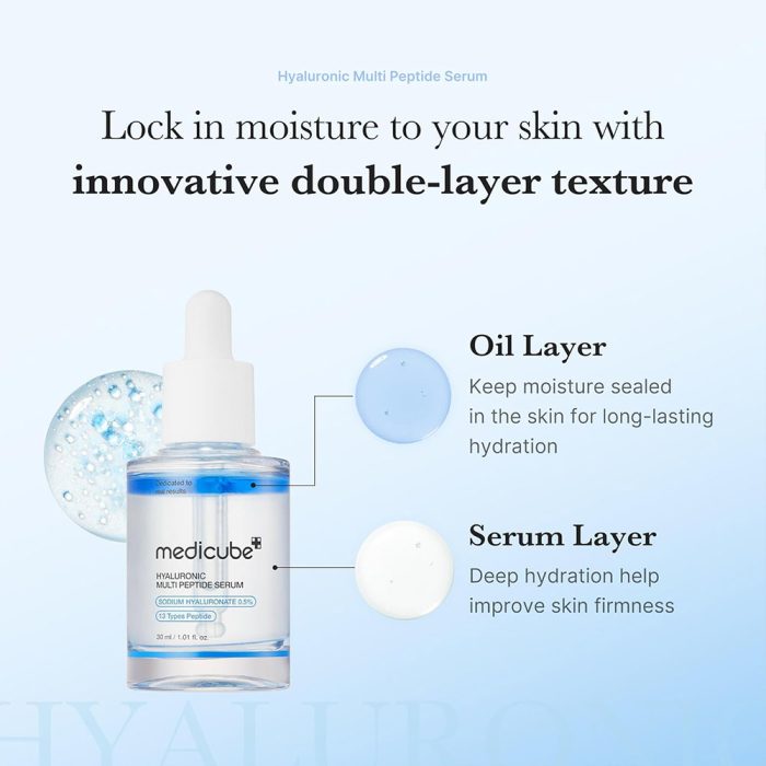 سرم هیالورونیک اسید و مولتی پپتاید مدی کیوب آبرسان و جوانساز پوست Medicube Hyaluronic Multi Peptide Serum