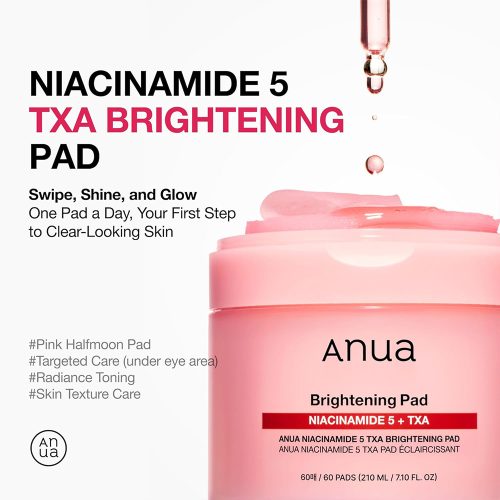 پد تونر ترانگزامیک اسید و نیاسینامید 5 درصد آنوا ضد لک و روشن کننده پوست Anua Niacinamide 5 + TXA Toner Pads