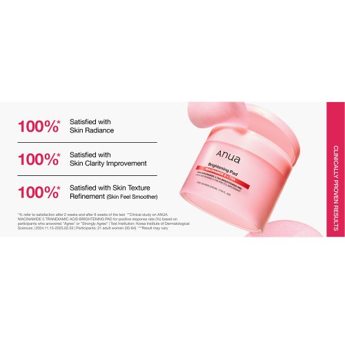 پد تونر ترانگزامیک اسید و نیاسینامید 5 درصد آنوا ضد لک و روشن کننده پوست Anua Niacinamide 5 + TXA Toner Pads