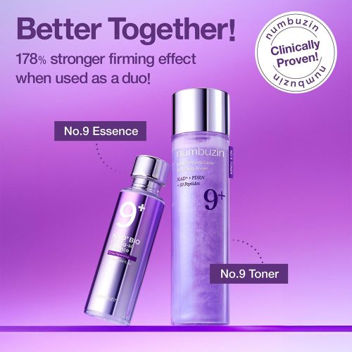 تونر پپتاید PDRN و +NAD شماره 9 نامبوزین درخشان تقویت کننده و ضد چروک Numbuzin No.9 NAD+ PDRN Glow Boosting Toner