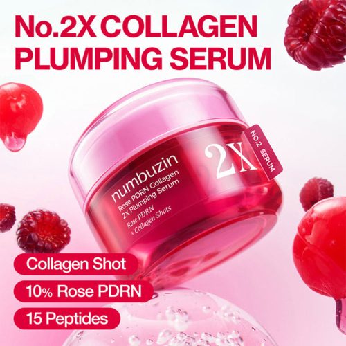 سرم PDRN رز کلاژن 2x شماره 2 نامبوزین حجم دهنده و جوانساز پوست NUMBUZIN No. 2 Rose PDRN Collagen 2X Plumping Serum