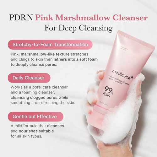 شوینده PDRN پینک نیاسینامید مدی کیوب MEDICUBE PDRN Pink Niacinamide Whip Cleanser