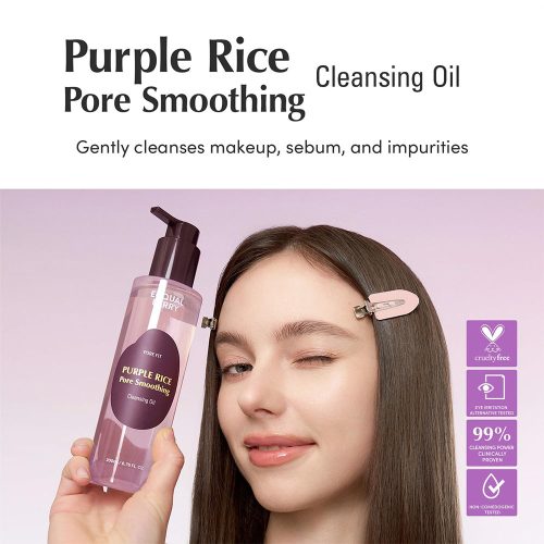 شوینده روغنی کنترل منافذ برنج بنفش اکوال بری EQQUALBERRY Purple Rice Pore Smoothing Cleansing Oil