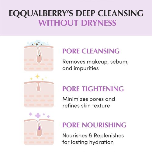 شوینده روغنی کنترل منافذ برنج بنفش اکوال بری EQQUALBERRY Purple Rice Pore Smoothing Cleansing Oil