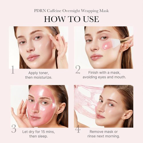 ماسک شب لایه بردار کافئین و PDRN مدی کیوب ترمیم کننده، جوانساز پوست Medicube Pdrn Pink Caffeine Night Wrapping Mask