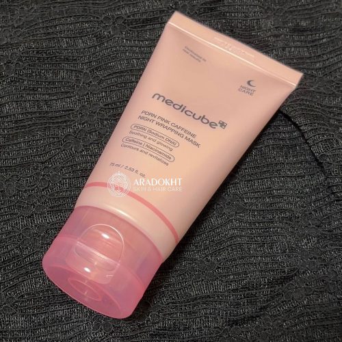 ماسک شب لایه بردار کافئین و PDRN مدی کیوب ترمیم کننده، جوانساز پوست Medicube Pdrn Pink Caffeine Night Wrapping Mask