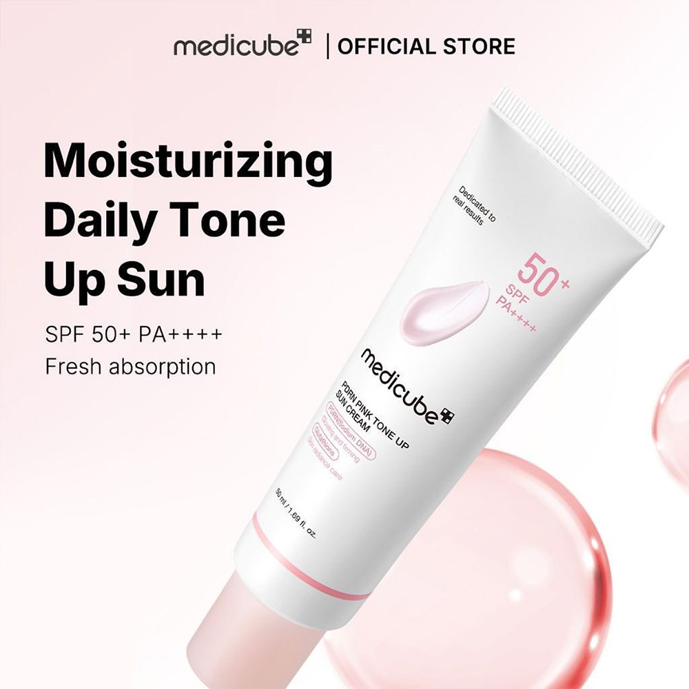 کرم ضد آفتاب تون آپ PDRN مدی کیوب Medicube PDRN Pink Tone Up Sun Cream - ساحانس