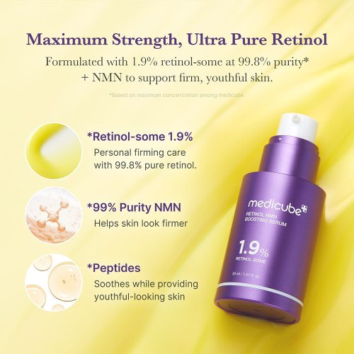 سرم تقویت کننده رتینول و NMV مدی کیوب ضد چروک و جوانساز پوست Medicube Retinol NMN Boosting Serum