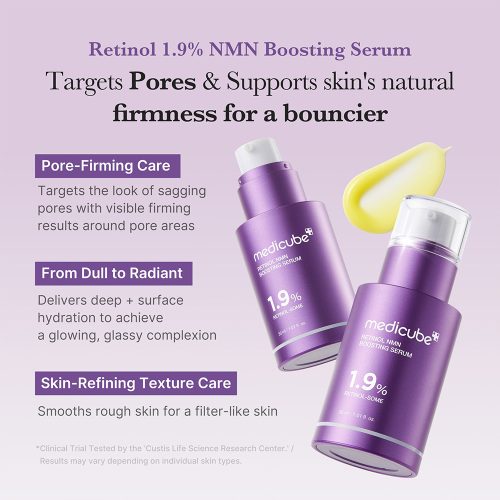 سرم تقویت کننده رتینول و NMV مدی کیوب ضد چروک و جوانساز پوست Medicube Retinol NMN Boosting Serum