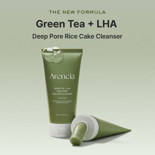 شوینده موچی لایه بردار ملایم کنترل منافذ چای سبز آرنسیا Arencia Green Tea + LHA Deep Pore Rice Cake Cleanser