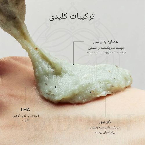 شوینده موچی لایه بردار ملایم کنترل منافذ چای سبز آرنسیا Arencia Green Tea + LHA Deep Pore Rice Cake Cleanser