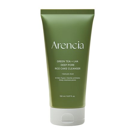 شوینده موچی لایه بردار ملایم کنترل منافذ چای سبز آرنسیا Arencia Green Tea + LHA Deep Pore Rice Cake Cleanser