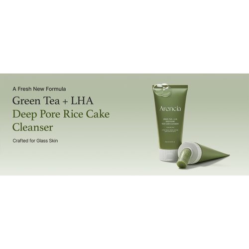 شوینده موچی لایه بردار ملایم کنترل منافذ چای سبز آرنسیا Arencia Green Tea + LHA Deep Pore Rice Cake Cleanser