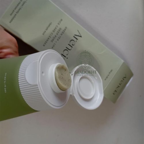 شوینده موچی لایه بردار ملایم کنترل منافذ چای سبز آرنسیا Arencia Green Tea + LHA Deep Pore Rice Cake Cleanser