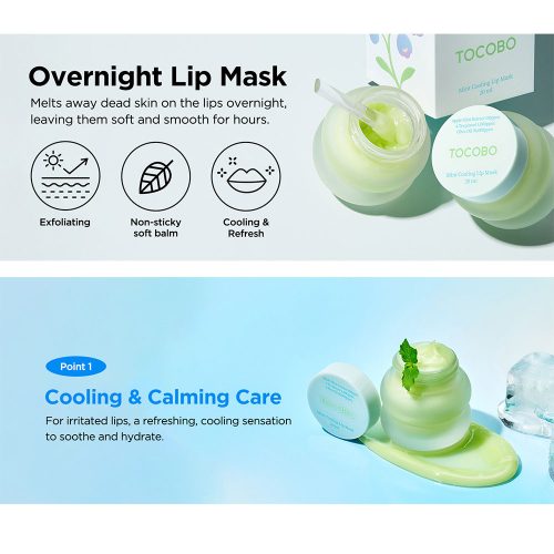 ماسک لب نعناع توکوبو تسکین دهنده و خنک کننده TOCOBO Mint Cooling Lip Mask