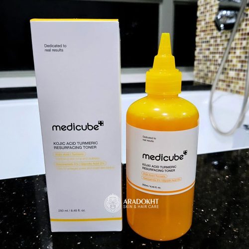 تونر لایه بردار و روشن کننده کوجیک اسید و زردچوبه مدی کیوب MEDICUBE Kojic Acid Turmeric Resurfacing Toner
