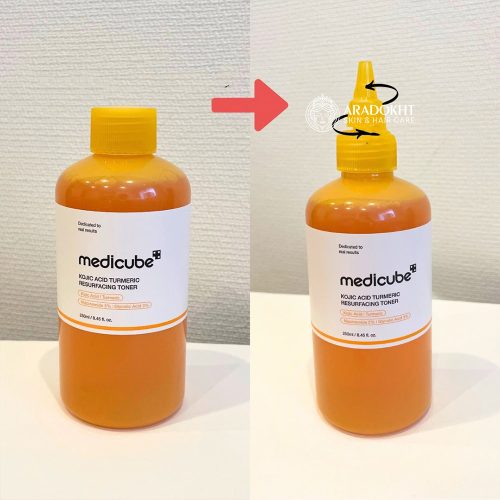 تونر لایه بردار و روشن کننده کوجیک اسید و زردچوبه مدی کیوب MEDICUBE Kojic Acid Turmeric Resurfacing Toner
