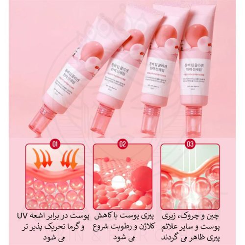 سرم ضد آفتاب ضد چروک و جوانساز کاملیا دیپ کلاژن راندلب ROUND LAB Camellia Deep Collagen Firming Sun Serum