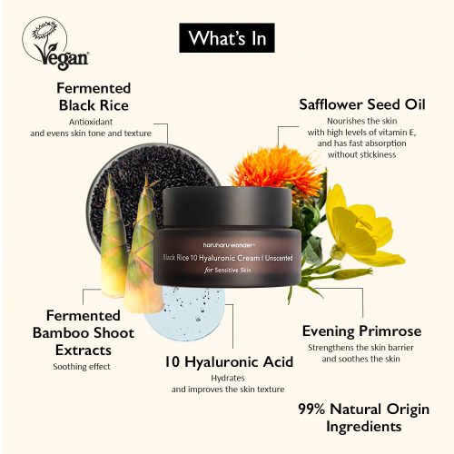 کرم آبرسان هیالورونیک اسید بدون عطر برنج سیاه هاروهارو واندر haruharu wonder Black Rice 10 Hyaluronic Cream Unscented