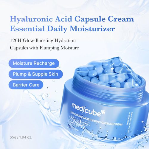 کرم کپسولی هیالورونیک اسید مدی کیوب آبرسان و مرطوب کننده عمقی پوست Medicube Hyaluronic Acid Capsule Cream