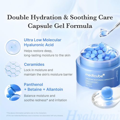 کرم کپسولی هیالورونیک اسید مدی کیوب آبرسان و مرطوب کننده عمقی پوست Medicube Hyaluronic Acid Capsule Cream
