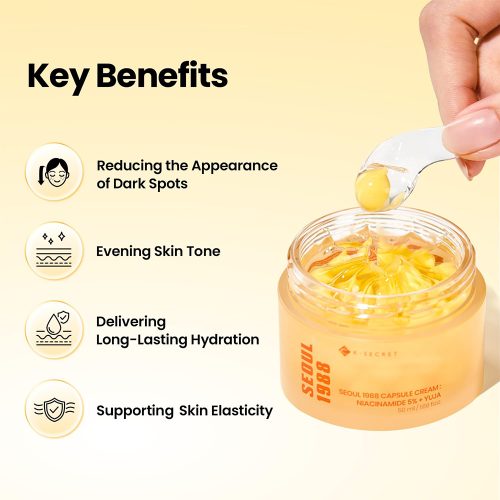 کرم کپسولی یوجا نیاسینامید 5% کی سکرت ضد لک و روشن کننده پوست K-SECRET SEOUL 1988 Capsule Cream Niacinamide 5% + Yuja