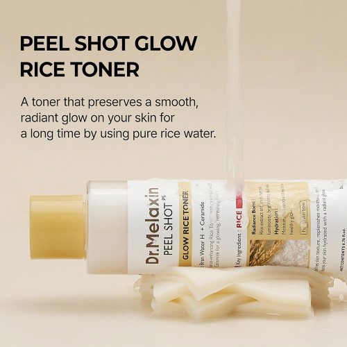 تونر پیل شات برنج دکتر ملاکسین لایه بردار و روشن کننده پوست Dr.Melaxin Peel Shot Glow White Rice Toner