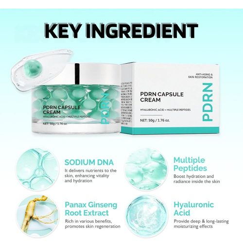 کرم کپسولی PDRN 100 وی تی کازمتیک ضد چروک، جوانساز و ترمیم کننده پوست VT PDRN Capsule Cream 100