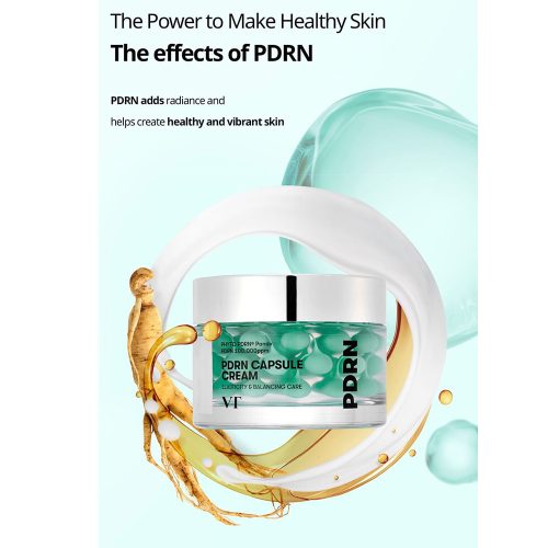 کرم کپسولی PDRN 100 وی تی کازمتیک ضد چروک، جوانساز و ترمیم کننده پوست VT PDRN Capsule Cream 100