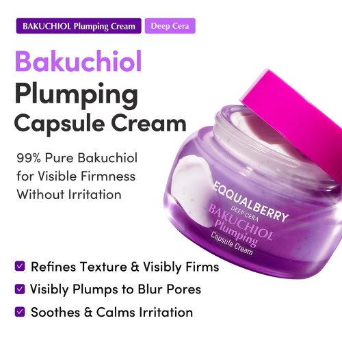 کرم کپسولی باکوچیول پلامپینگ اکوال بری ضد چروک و جوانساز پوست EQQUALBERRY Bakuchiol Plumping Capsule Cream
