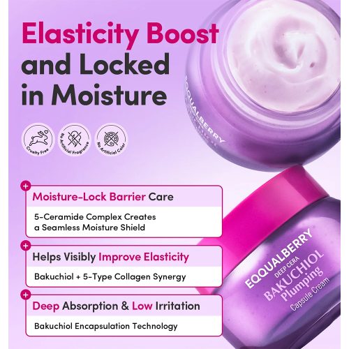 کرم کپسولی باکوچیول پلامپینگ اکوال بری ضد چروک و جوانساز پوست EQQUALBERRY Bakuchiol Plumping Capsule Cream